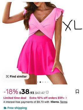 Two-Tone Pink Swim Dress